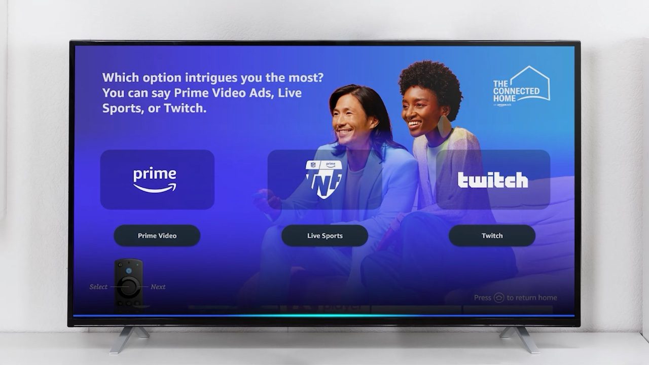 Screen: Which option intrigues you the most? You can say Prime Video Ads, Live Sports, or Twitch.