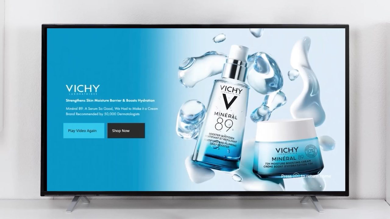 A Vichy ad running on the Fire TV home screen
